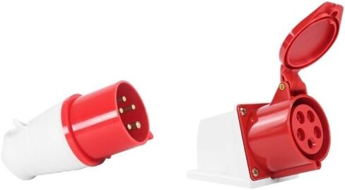 Waterproof 5-core 16A/32A Industrial Plug Aviation Socket Connector Set Explosion-Proof Three-Phase Power | 16A concealed installation kit in Kuwait
