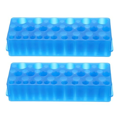 PATIKIL 26 Wells Tube Rack، 2 قطعة رف قارورة طبقة واحدة متعددة الوظائف حامل أنبوب الطرد المركزي لأنابيب Microcentrifuge 0.2/0.5/1.5/2/5 مل، أزرق in Kuwait