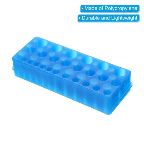 PATIKIL 26 Wells Tube Rack، 2 قطعة رف قارورة طبقة واحدة متعددة الوظائف حامل أنبوب الطرد المركزي لأنابيب Microcentrifuge 0.2/0.5/1.5/2/5 مل، أزرق in Kuwait