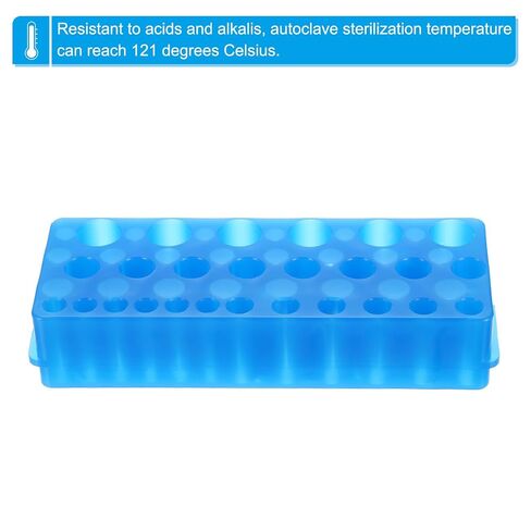 PATIKIL 26 Wells Tube Rack، 2 قطعة رف قارورة طبقة واحدة متعددة الوظائف حامل أنبوب الطرد المركزي لأنابيب Microcentrifuge 0.2/0.5/1.5/2/5 مل، أزرق in Kuwait