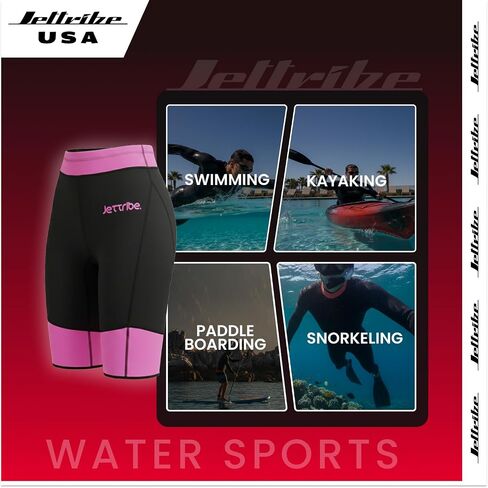 شورت ركوب الخيل من النيوبرين منتصف الليل من Jettribe (وردي/أسود) - معدات أمان PWC مقاس 2 مم لـ Sea-Doo وWaveRunner والرياضات المائية in Kuwait