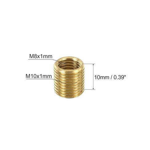 M10 إلى M8 محول الخيوط الدقيقة المخفض الموضوع تقليل المكسرات إدراج، 6 حزمة 10 مم محول أنبوب مجوف الخيوط النحاس مقرنة موصل الأنابيب المناسب in Kuwait