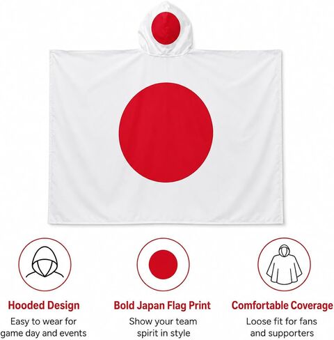 Japan World Soccer Game 2026 Fan Essentials Kit One Size National Cape (3x5 Ft) Flag Soccer Support Wear for Game Day Stadium Party Outdoor Fan Decor in Kuwait