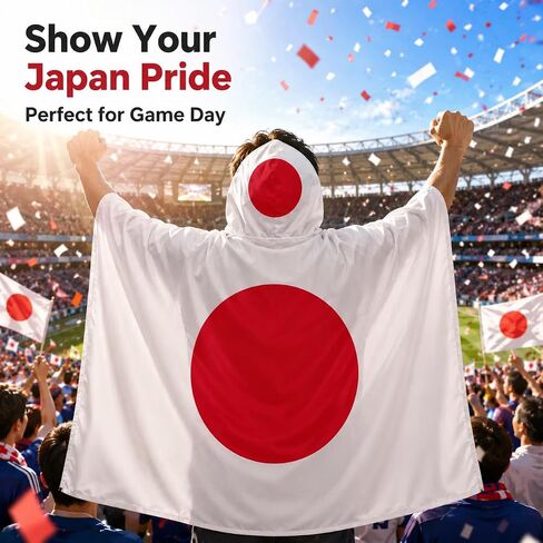 Japan World Soccer Game 2026 Fan Essentials Kit One Size National Cape (3x5 Ft) Flag Soccer Support Wear for Game Day Stadium Party Outdoor Fan Decor in Kuwait