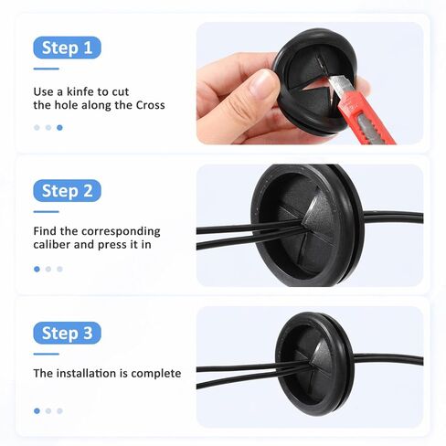 4 Pcs Rubber Grommets, Rubber Grommets for Wiring Firewall Rubbers Grommet 1-11/16" ID 2 Inch-Grommet Firewall Grommet Double-Sided Rubbers Plugs for Firewalls Cable Wire Protecting in Kuwait