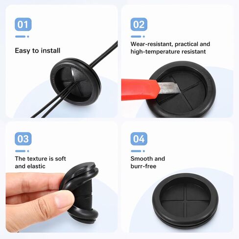 4 Pcs Rubber Grommets, Rubber Grommets for Wiring Firewall Rubbers Grommet 1-11/16" ID 2 Inch-Grommet Firewall Grommet Double-Sided Rubbers Plugs for Firewalls Cable Wire Protecting in Kuwait