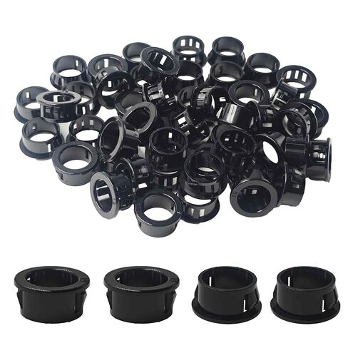 30PCS Black Snap Bushing Grommet 1"(25mm) Mounting Diameter, Nylon Cable Hole Grommets for Electrical Wiring, Snap-in Locking Wire Cord Hose Tubing Protectors in Kuwait