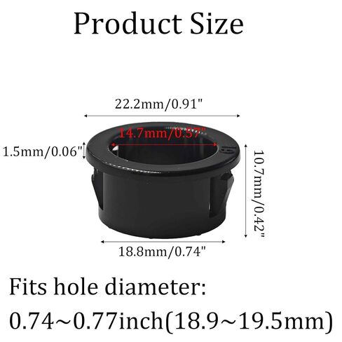 30PCS Black Snap Bushing Grommet 1"(25mm) Mounting Diameter, Nylon Cable Hole Grommets for Electrical Wiring, Snap-in Locking Wire Cord Hose Tubing Protectors in Kuwait