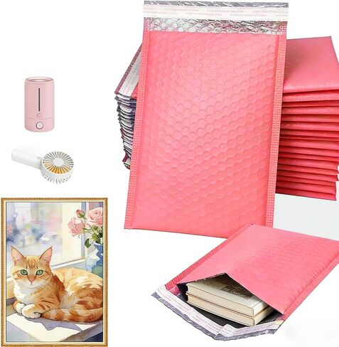 20 Pcs Pink Polyethylene Bubble Mailers, 7 * 5 Inches - Padded Shipping Envelopes For Small Business Packaging And Mailing Supplies, Small Bubble Mailers in Kuwait