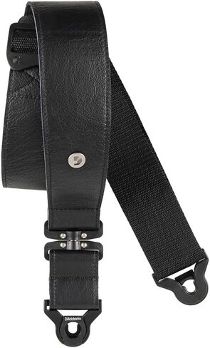 D'Addario Comfort Leather Auto Lock Swivel Strap, Black in Kuwait