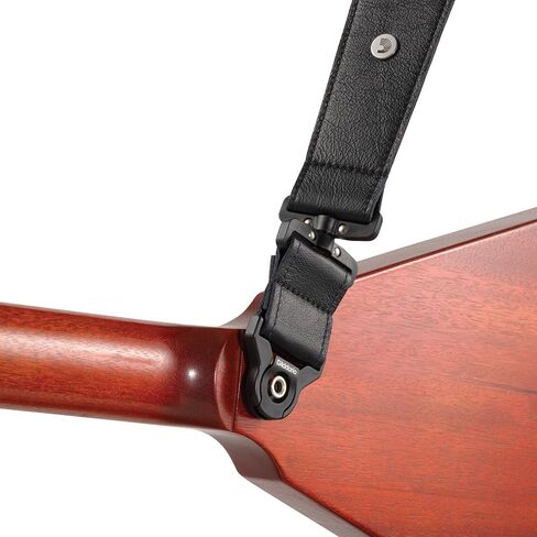 D'Addario Comfort Leather Auto Lock Swivel Strap, Black in Kuwait