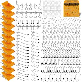 ELEAD 301-Piece Pegboard Hooks Kit, Peg Board Organizer Accessories with Bins for Organizing Various Tools, Fit 1/8 or 1/4 inch Pegboard for Hanging Storage, Garage, Workshop & Craft Room in Kuwait