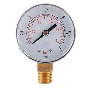 1 قطعة 652F قياس الضغط 0-15psi/0-1bar BSPT 1/4 "BSPT الموضوع الضغط المنخفض متر الضغط مقياس مزدوج مقياس الضغط الهواء المياه in Saudi Arabia
