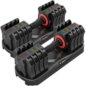 LEEKEY Adjustable Dumbbells, Dumbbells with Anti-Slip Handle for Exercise & Fitness Fast Adjust Weight, Innovative Workout Equipment, Dumbbell Set Adjustable Weight in Kuwait