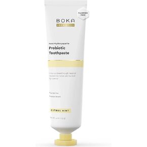 Boka Probiotic Toothpaste - Fluoride Free, Nano Hydroxyapatite Toothpaste - Made with Probiotics - Citrus Mint, 4 Fl Oz, 1Pk in Saudi Arabia
