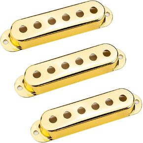 3Pcs Single Coil Guitar Pickup Covers (50/50/52mm Pole Spacing), Copper Pickup Mounting Ring Set Guitar Accessories Replacement Part (Gold) in Kuwait