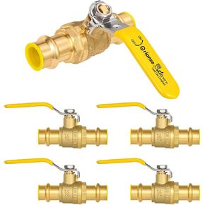 5 عبوات 1/2 بوصة اضغط X Press Copper Pro اضغط على صمام كروي مع تصريف، عالي التحمل، 1/4- صمام كروي لإيقاف المنفذ بالكامل لتوصيل أنابيب النحاس in Kuwait