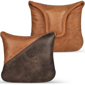 Premium Leather Golf Putter Cover, Blade & Mallet Putter Cover with Magnetic Closure, Vintage Brown Leather Golf Club Head Covers Square Mallet and Blade Putter Headcover in Saudi Arabia