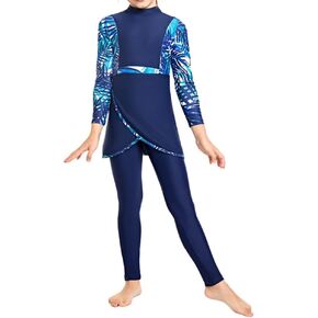 Swimsuit girls children's swimwear Burkini full-coverage hood tops trunks swimsuit swimsuit surfwear in Saudi Arabia