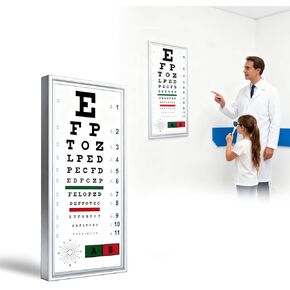 صندوق ضوء مخطط العين LED | مخططات فحص العين مع علامة البصر الحمراء/الخضراء | علامة الاستجماتيزم الاحترافية للمدارس ومتجر النظارات والعيادات والاستخدام المنزلي in Kuwait