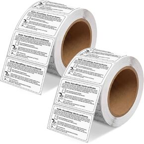 1000 PCS Safe Handling Instructions Food Labels - 1.5" x 2" Food Safety Packaging Stickers Signs Bulk for Restaurant Grocery Store, 2 Rolls(500 PCS Per Roll) in Saudi Arabia