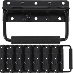 8pcs Heavy Duty Iron Folding Handles with Spring Loaded Recessed Design, 4.88' Tool Chest Pull Grips with Easy Installation and Ergonomic Design for Office and DIY Setups in Kuwait