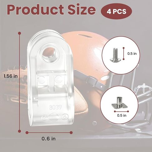 طقم إصلاح قناع الوجه لخوذة كرة القدم لشوت F7 ريدل، 4 قطع | متوافق مع SpeedFlex، براغي وصواميل من الفولاذ المقاوم للصدأ، تتضمن مشابك، تناسب الشباب والكبار، للبيسبول والكرة اللينة، مقاومة للصدأ in Kuwait