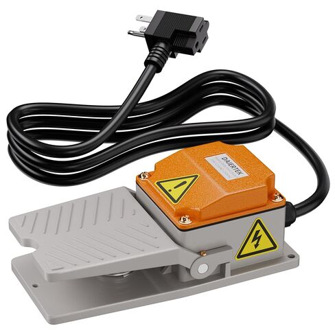 DaierTek Momentary Foot Pedal Switch, Heavy Duty SPDT NO NC 15A 110-250V Foot Switch, IP65 Aluminum Cast Industrial Foot Control with 6ft Cable & Piggyback Plug for Sander Meat Grinder Wood Lathe in Kuwait