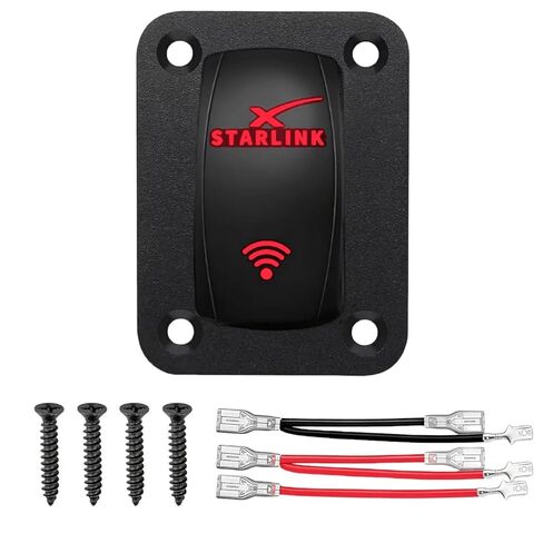 Starlink Rocker Switch Panel Compatible with Starlink Mini/GEN1/GEN2/GEN3, 12V/24V Waterproof SPST 5 Pin On/Off Toggle Switch, Satellite Dish Signal Control for RV, Boat, Truck, Car, Vehicles (Blue) in Kuwait
