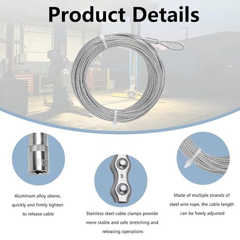 2 Pack FJ7595-1 Universal Lock Latch Release Cable and Clamp Kit Fits for BendPak and Rotary 2 Post Lift Replace FJ7595-1 5595113 5595517 in Kuwait