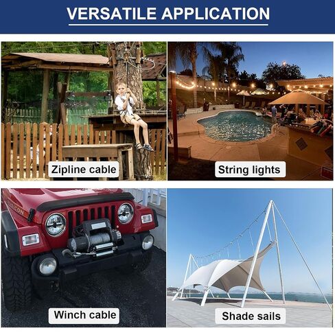 3/16 Stainless Steel Cable 25ft+2 Pack Turnbuckle 5/16 M8 304 Stainless Steel Turnbuckles, 3700lbs Breaking Strength, 7X 19 Strands, Steel Cable with Loops for Zipline, Deck Railing in Kuwait