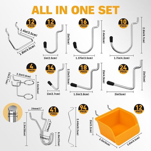 ELEAD 301-Piece Pegboard Hooks Kit, Peg Board Organizer Accessories with Bins for Organizing Various Tools, Fit 1/8 or 1/4 inch Pegboard for Hanging Storage, Garage, Workshop & Craft Room in Kuwait