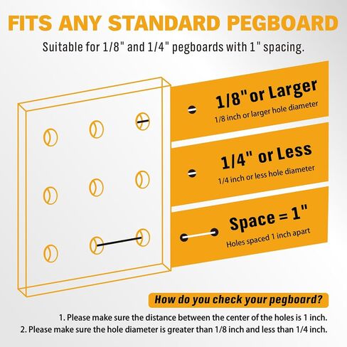 ELEAD 301-Piece Pegboard Hooks Kit, Peg Board Organizer Accessories with Bins for Organizing Various Tools, Fit 1/8 or 1/4 inch Pegboard for Hanging Storage, Garage, Workshop & Craft Room in Kuwait