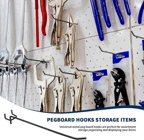 24 Pcs 1/2 in 3 Way PVC Fitting Pipe Heavy Duty PVC 3 Way Side Outlet Elbow | 80 Pcs 4 Inch Black Pegboard Hooks Metal Heavy Duty 1/8" and 1/4" Peg Hook in Kuwait