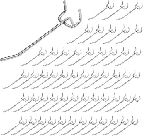 Hitefu 100 Pcs 4 Inch Stainless Steel Pegboard Hooks for Hanging, Shelving Display Hooks,Peg Wall Hooks for Garage, Storage & Organizer in Kuwait