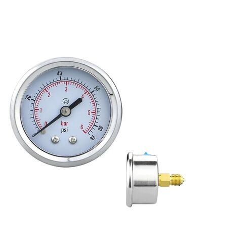 1pc Pressure Gauge 2 inch(50mm) 2.5% NPT,G,ZG1/4 Steel case Back Connection Vacuum Mamometer for Hydrualic Water Gas(BSP(G) 1-4,0-10bar) in Saudi Arabia