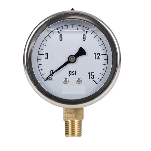 1pc Glycerine Filled Pressure Gauge 2.5 Inch 1/4 NPT Lower Mount 15,30, 60,100, 600 Psi(0-600 psi) in Saudi Arabia