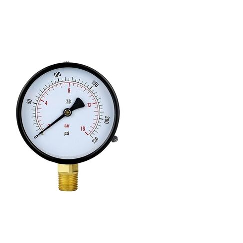 1pc Dry Pressure Gauge 100mm Black Steel Case for Fuel Air Water Hydraulic Tester(BSPT(ZG) 1-2,0-1.6mpa) in Saudi Arabia
