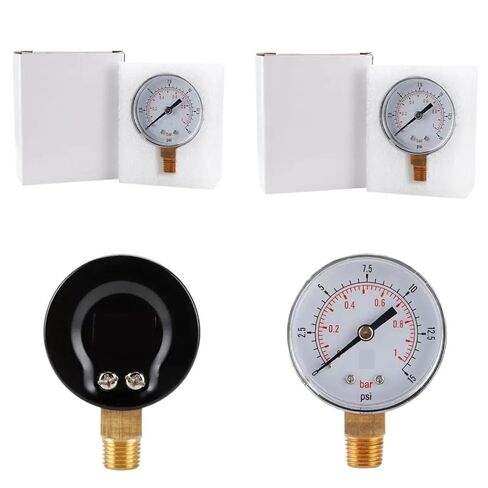 1pc 652F Pressure Gauge 0-15psi/0-1bar BSPT 1/4" BSPT Thread Low Pressure Meter Pressure Double Scale Manometer Air Water in Saudi Arabia