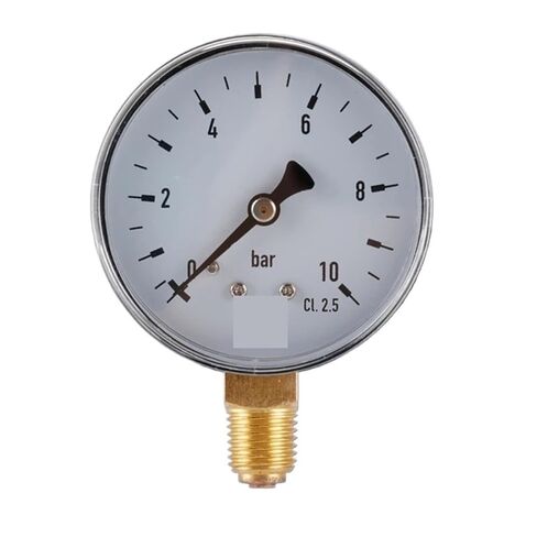 1pc Pressure Gauge Stainless Steel+Copper 1/4 NPT Thread Water Pressure Meter 60mm 0-10 bar for Air Water Oil in Saudi Arabia