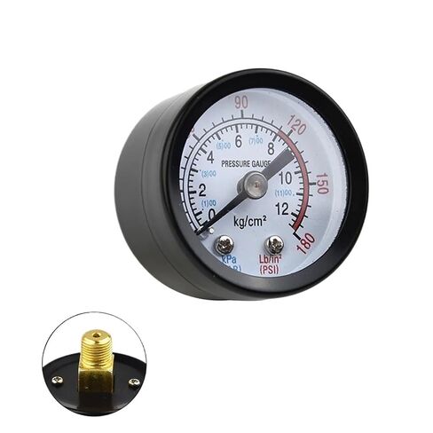 ضاغط الهواء هوائي قياس الضغط الهيدروليكي 0-12Bar / 0-180PSI مقياس الضغط مضخة هواء عرض مقياس لضاغط الهواء in Kuwait