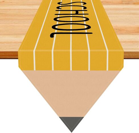 Welcome Back to School Table Runner Pencil Table Runners Students First Day of School Classroom Kitchen Dining Table Decoration for Home Party Banquet Decor 13x72 Inch in Kuwait