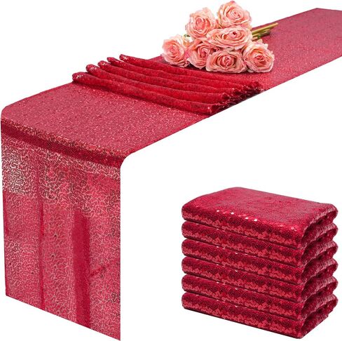 12x108 بوصة الذهب الترتر الجدول عداء سباركلي بريق الجدول البياضات 6 حزم لزينة الحفلات الزفاف عيد ميلاد الطفل دش الخطوبة الذكرى السنوية in Kuwait