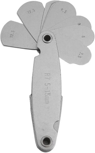 radius gauge measuring tool with plate fillet gauge for accurate thread pitch and tooth angle checking in mechanical parts (R7.5-15) in Kuwait