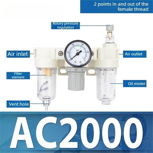 1pcs AC2000 Pneumatic Oil Water Separator Regulator for Air Compressor Pressure Adjustment in Pneumatic Tool Equipment in Kuwait