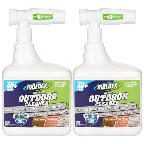 Moldex® Instant Outdoor Cleaner with Bleach, 64 oz Hose End Sprayer, 2 Pack, Fast Acting Outdoor Surface Cleaner for Siding, Decks, Fences and Exterior Surfaces in Kuwait