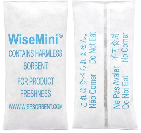 Wisesorb 3 Gram Silica Gel Packs, 300 Pack Dessicant Packets, Moisture Absorbers for Food Storage, Food Grade Desiccant Dehumidifiers, WiseMini in Kuwait