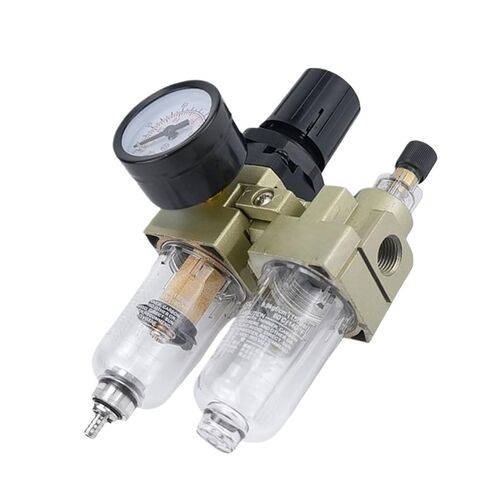 1pcs AC2010-02 AC3010-03 FRL Air Compressor Filter Regulator Lubricator Combo, Pneumatic Air Treatment Unit 1/4"–3/8" BSPT NPT(AC2010-02,Fiber Filter) in Kuwait