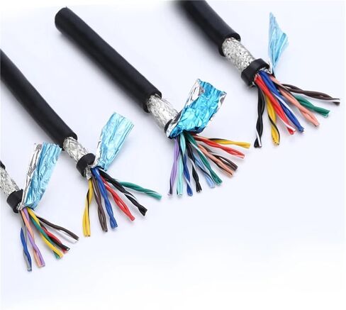 50M RVSP كابل زوج ملتوي محمي 20AWG 22AWG 10/12/14/16/20/24 كور نحاس نقي 485 سلك إشارة الاتصالات (12 كور 22AWG 0.3 مم) in Kuwait