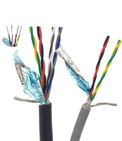 كابل زوج ملتوي محمي 1M RVSP - 2/4/6/8/10/12/14/16 كور، نحاس نقي (24AWG/26AWG)، لسلك إشارة الاتصالات 485 (6 كور 24AWG رمادي) in Kuwait